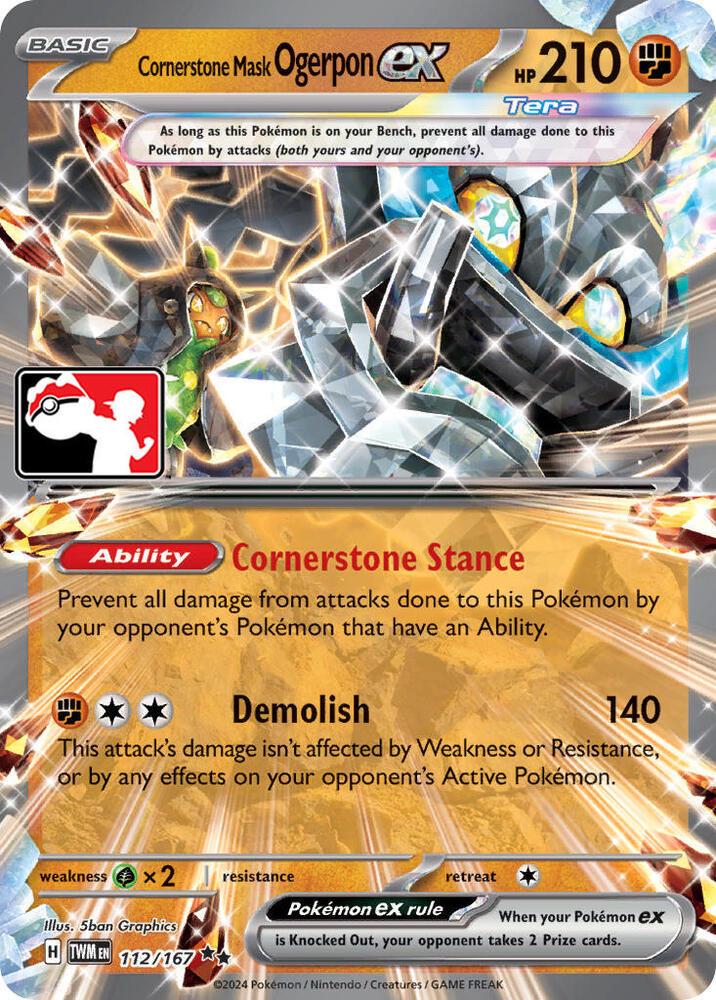Twilight Masquerade Cornerstone Mask Ogerpon Ex [Prize-Pack] Pokémon card